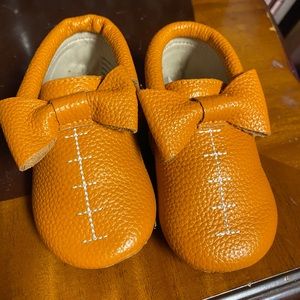 COPY - Orange Bow Moccasins
